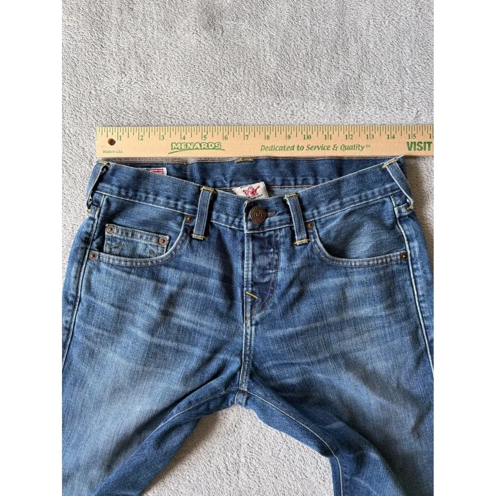 True Religion Mens Rocco Slim Jeans 28 x 32.5 Blue Distressed USA Y2K Skinny